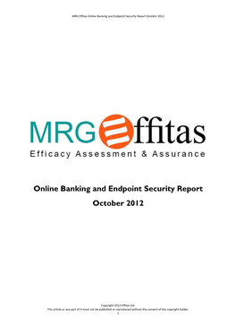 MRG Effitas Online Banking and Endpoint Security Report October 2012