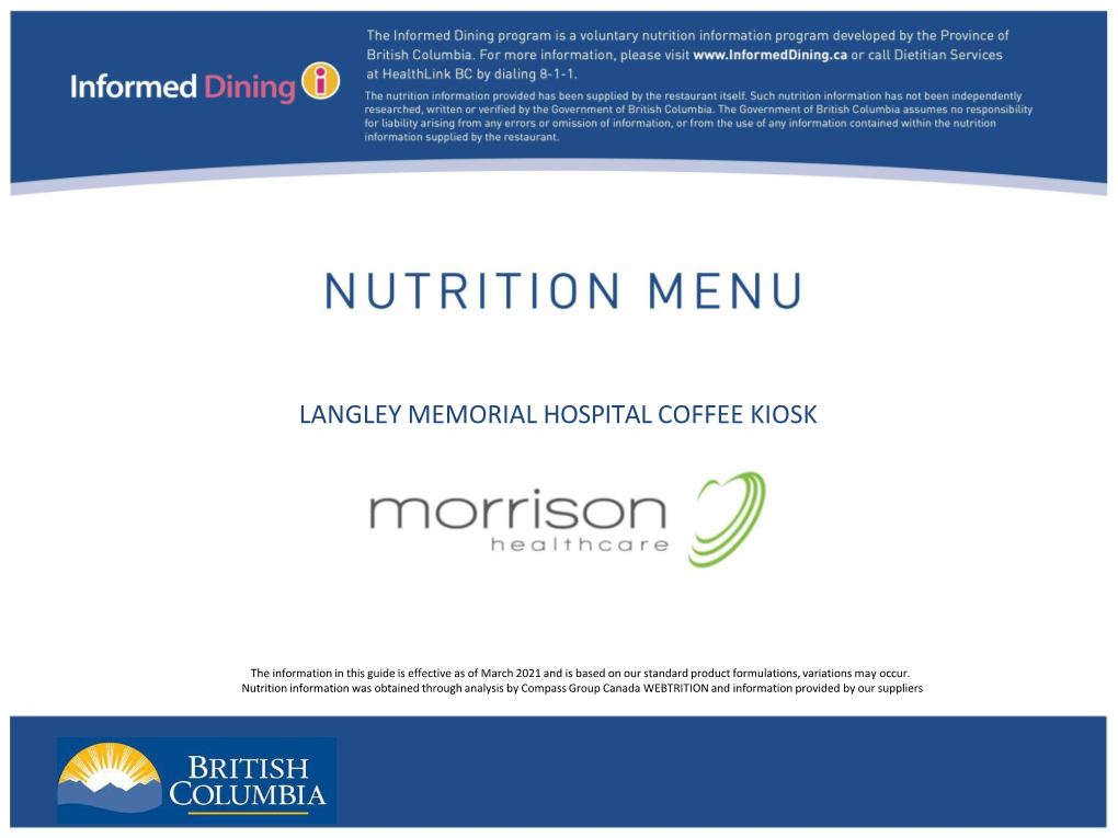 Langley Memorial Hospital Coffee Kiosk