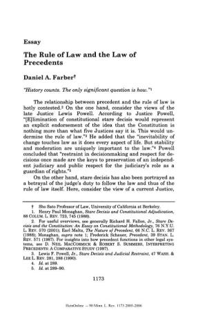 The Rule of Law and the Law of Precedents