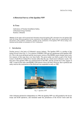 A Historical Survey of the Ignalina NPP
