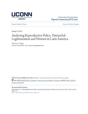 Patriarchal Legitimization and Women in Latin America Shannon C