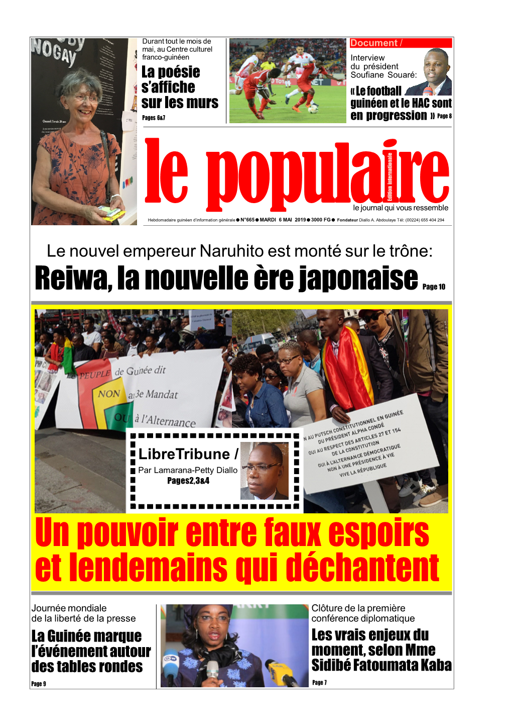 Le Populaire Nâ°665 Du Lundi 6 Mai 2019 Edition Internationale