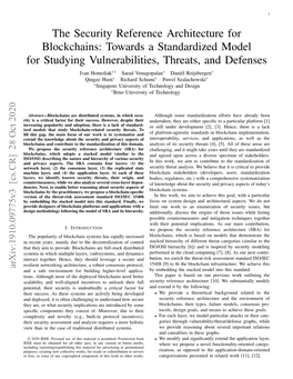 The Security Reference Architecture for Blockchains