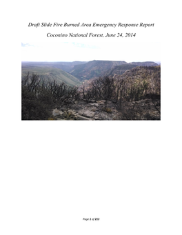 Draft Slide Fire Burned Area Emergency Response Report Coconino National Forest, June 24, 2014