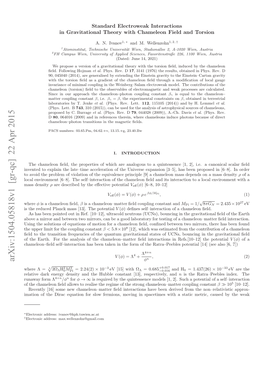 Standard Electroweak Interactions in Gravitational Theory with Chameleon Field and Torsion