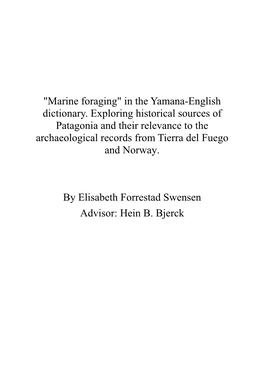 "Marine Foraging" in the Yamana-English Dictionary
