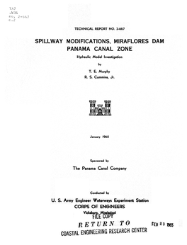 Spillway Modifications, Miraflores Dam Panama Canal Zone