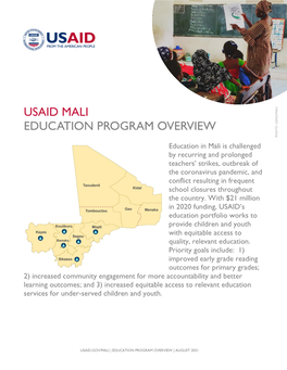 Usaid Mali Education Program Overview Usaid/Mali