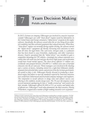 Team Decision Making 7 Pitfalls and Solutions Chapter Chapter