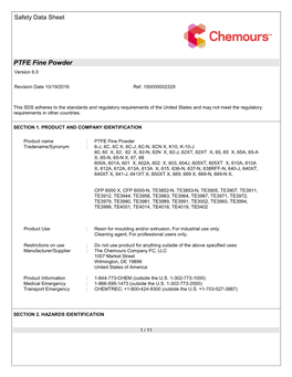 PTFE Fine Powder Version 6.0