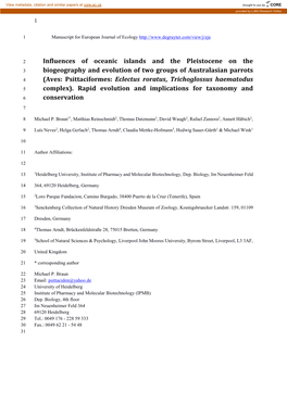 Influences of Oceanic Islands and the Pleistocene on The