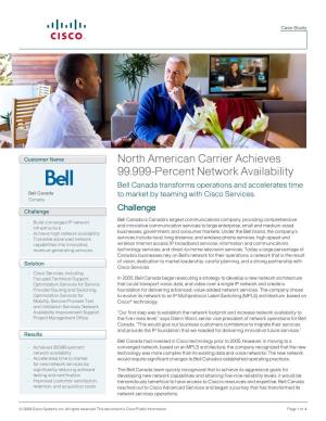 Bell Canada Achieves 99.999% Network Availability