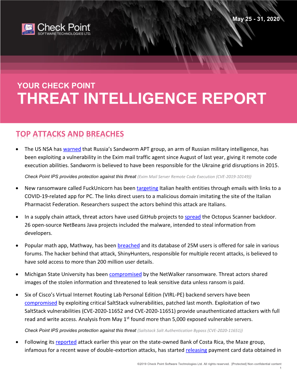 Check Point Threat Intelligence Bulletin
