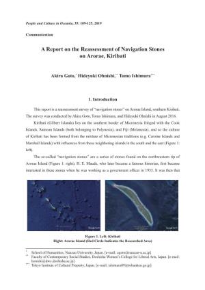 A Report on the Reassessment of Navigation Stones on Arorae, Kiribati