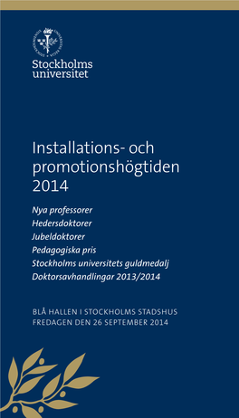 Installations- Och Promotionshögtiden 2014