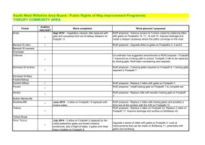 South West Wiltshire Area Board - Public Rights of Way Improvement Programme TISBURY COMMUNITY AREA