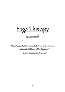 Yoga Therapy by Kate Mandlik