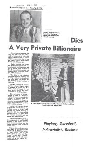 Dies a Very Private Billionaire