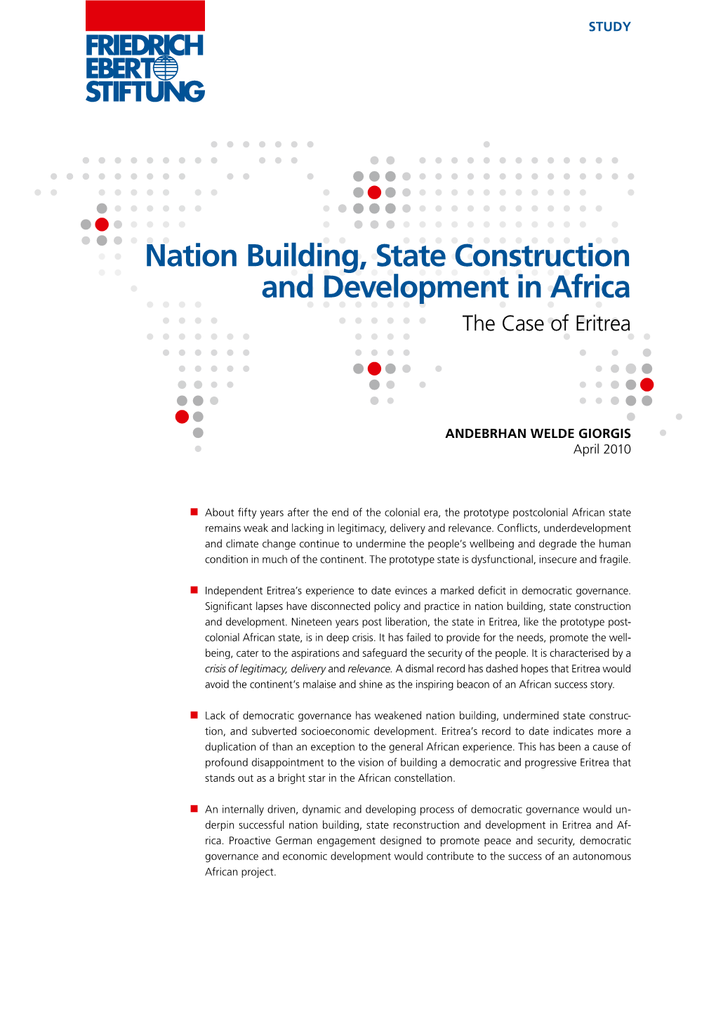 Nation Building, State Construction and Development in Africa : the Case Of