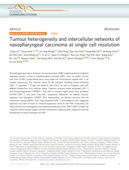 Tumour Heterogeneity and Intercellular Networks of Nasopharyngeal Carcinoma at Single Cell Resolution