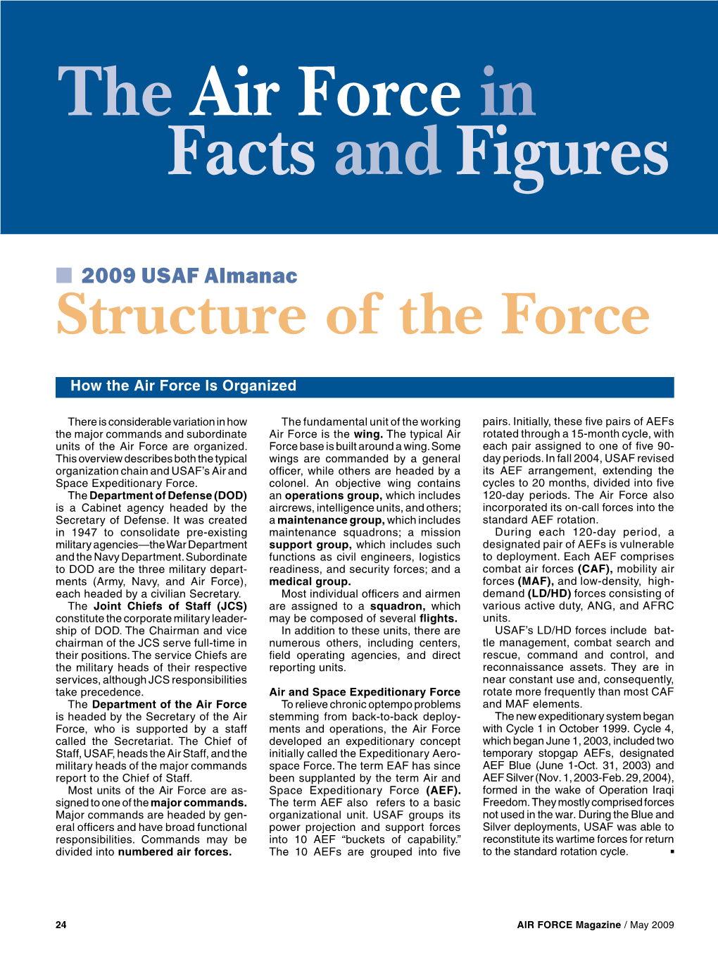 The Air Force in Figures Facts