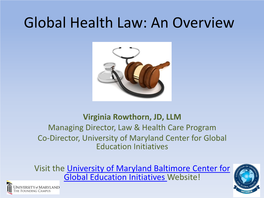 Global Health Law: an Overview