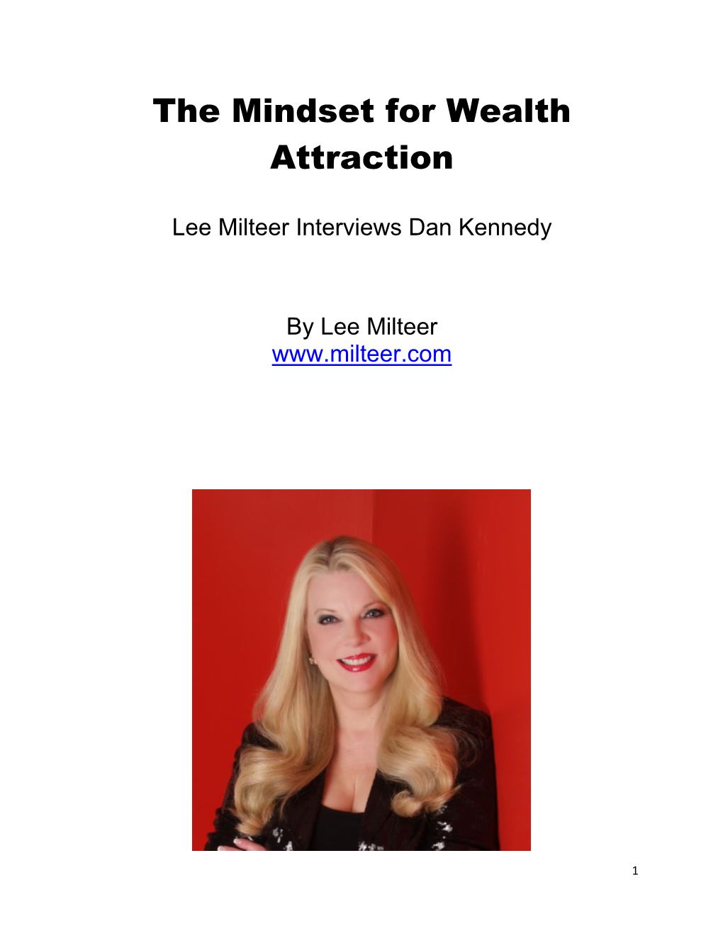 The Mindset for Wealth Attraction