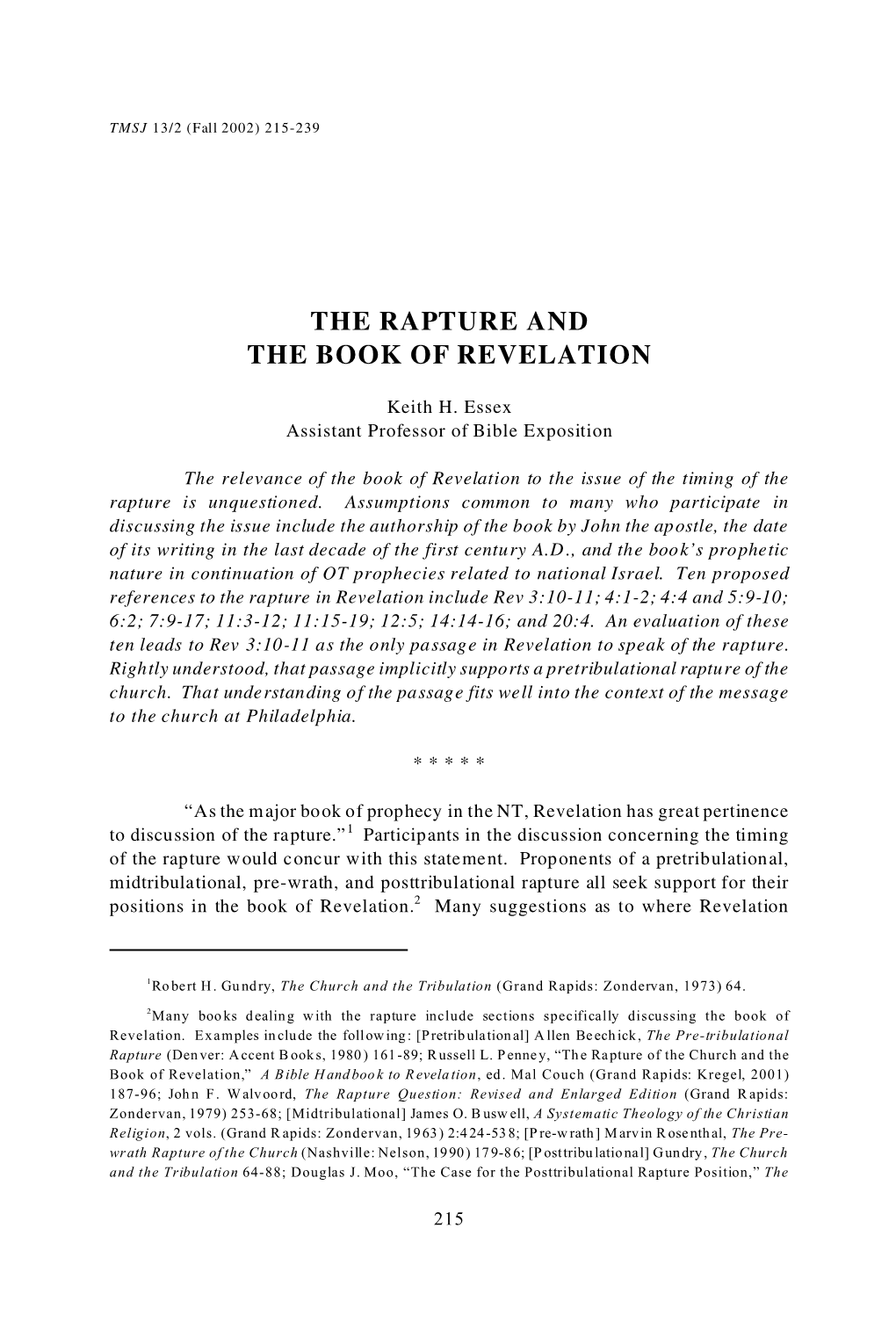 The Rapture and the Book of Revelation