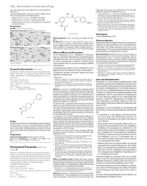 Fenspiride Hydrochloride (USAN, Rinnm) Appropriate for the Treatment of Acute Bronchospasm
