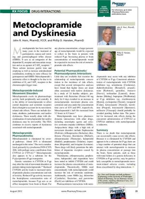 Metoclopramide and Dyskinesia