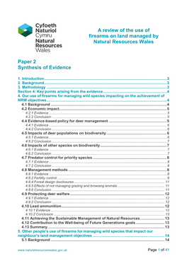 A Review of the Use of Firearms on Land Managed by Natural Resources Wales