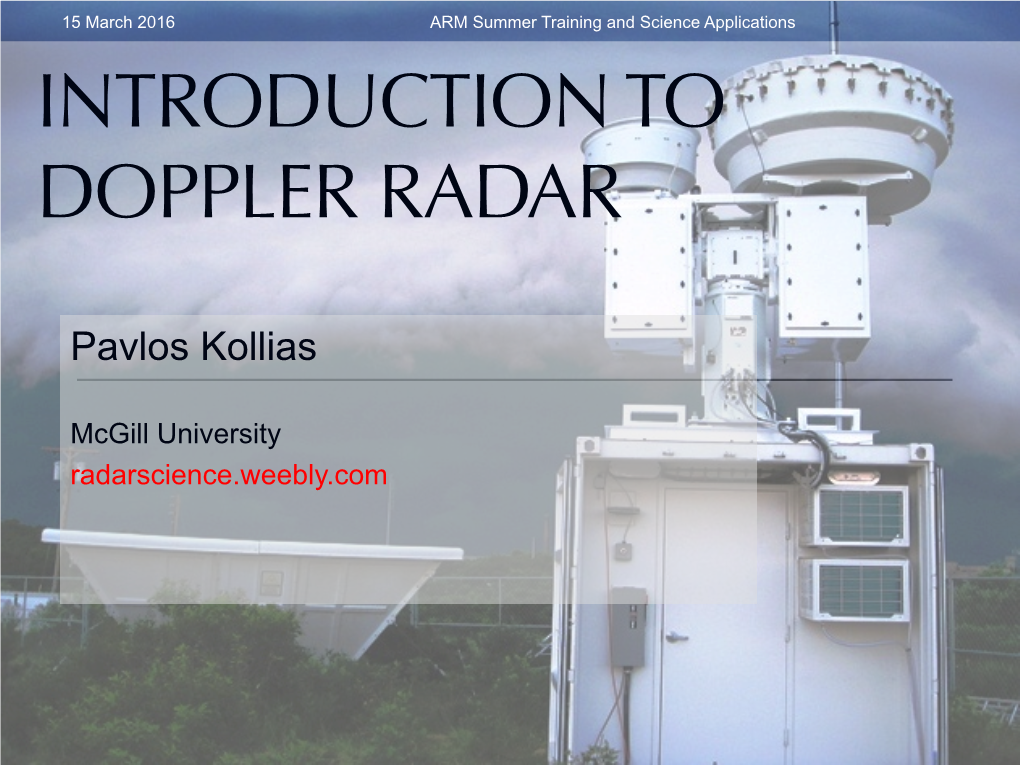 Introduction to Doppler Radar