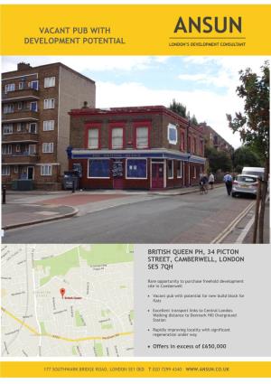 Vacant Pub with Development Potential