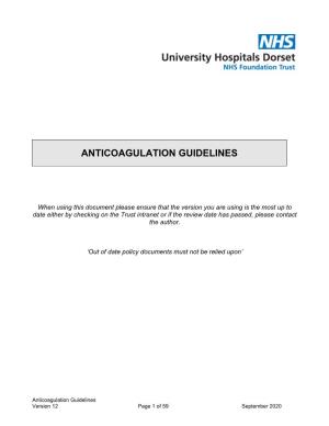 Anticoagulation Guidelines