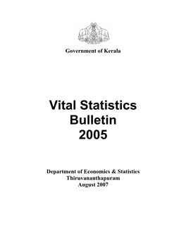 Vital Statistics Bulletin 2005