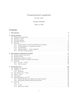 Computational Complexity Lecture Notes