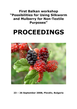 Possibilities for Using Silkworm and Mulberry for Non-Textile Purposes”