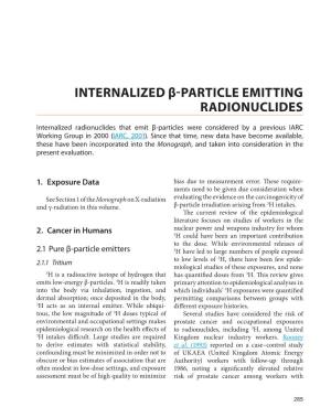 Internalized Β-Particle Emitting Radionuclides