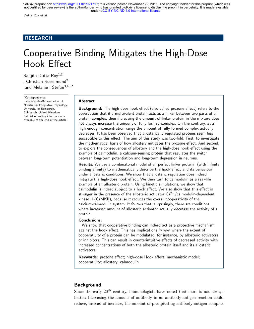 Cooperative Binding Mitigates the High-Dose Hook Effect