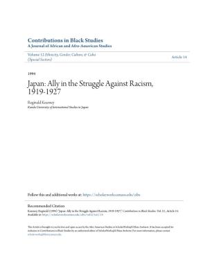 Japan: Ally in the Struggle Against Racism, 1919-1927 Reginald Kearney Kanda University of International Studies in Japan