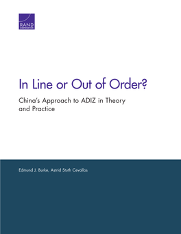 In Line Or out of Order? China's Approach to ADIZ in Theory And