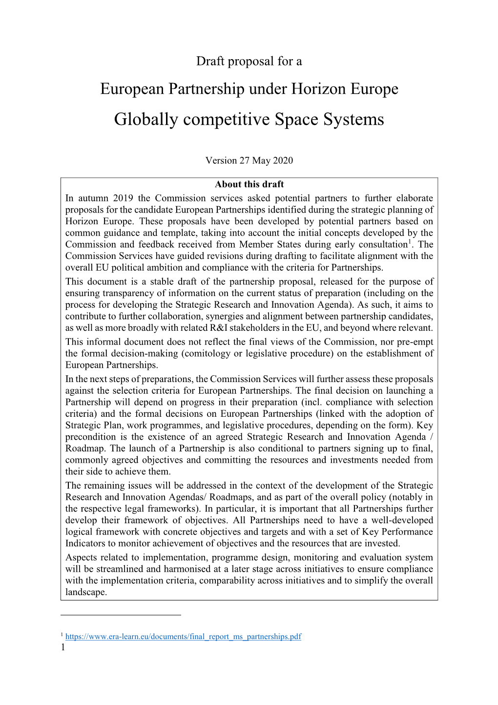 Globally Competitive Space Systems