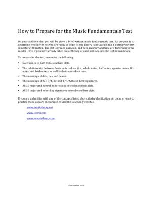 How to Prepare for the Music Fundamentals Test