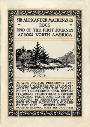 Sir Alexander Mackenzie's Rock: End of the First Journey Across North
