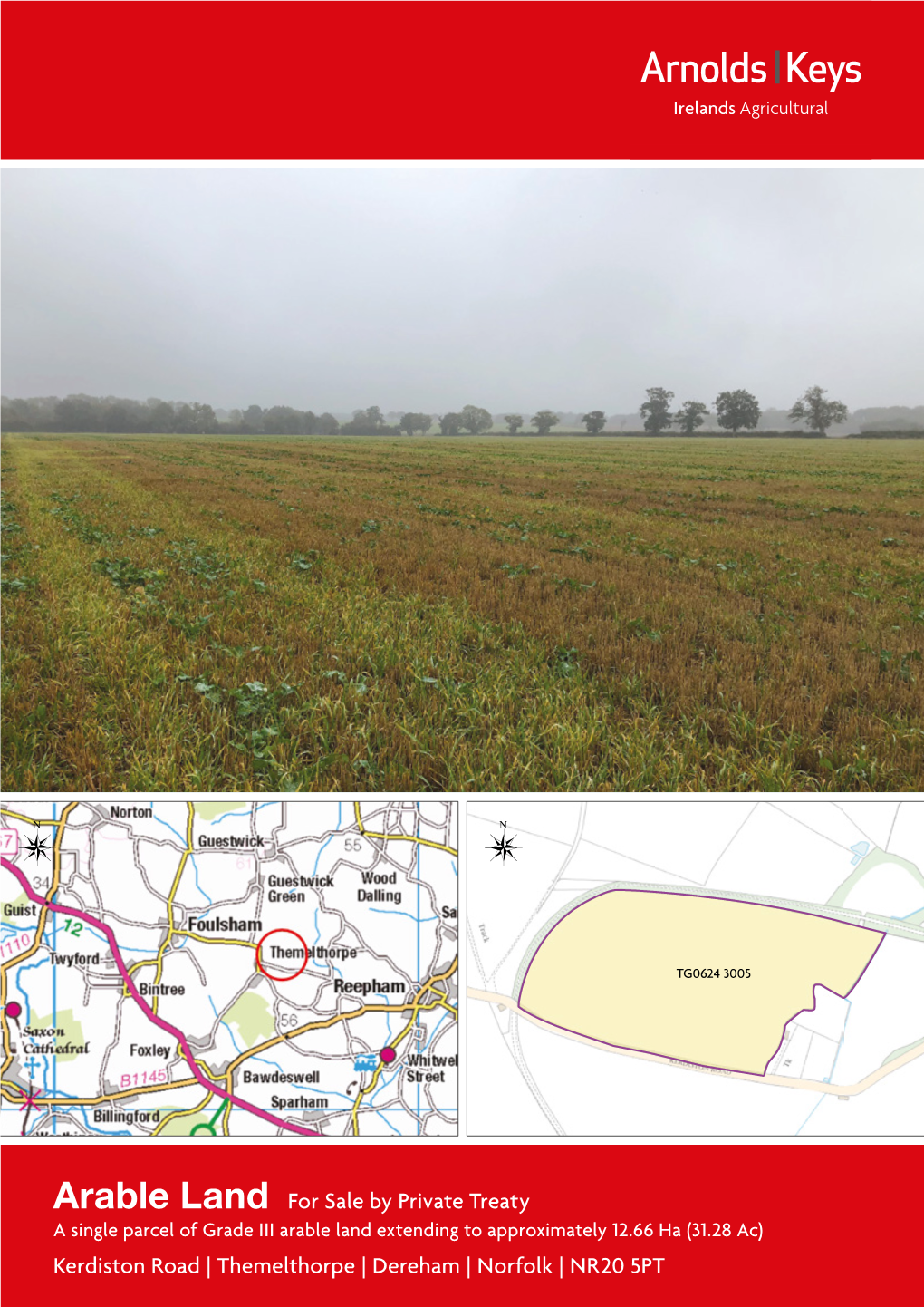 Arable Land for Sale by Private Treaty Kerdiston Road | Themelthorpe