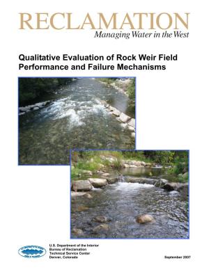 Qualitative Evaluation of Rock Weir Field Performance and Failure Mechanisms