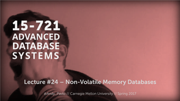 Non-Volatile Memory Databases