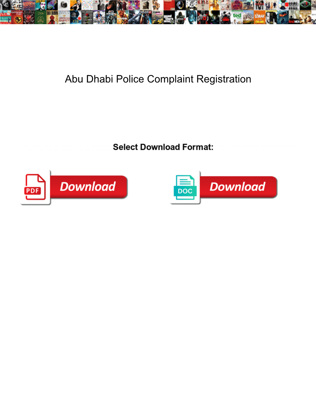 Abu Dhabi Police Complaint Registration