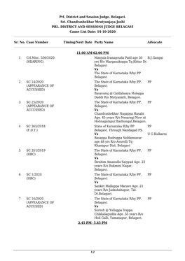 Prl. District and Session Judge, Belagavi. Sri. Chandrashekhar Mrutyunjaya Joshi PRL