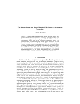 Euclidean-Signature Semi-Classical Methods for Quantum Cosmology